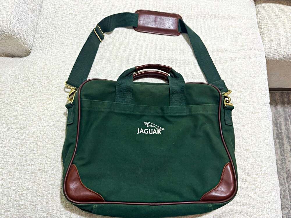 Lands' End Vintage Jaguar Canvas Briefcase/ Messenger Bag Corp Collector's Piece